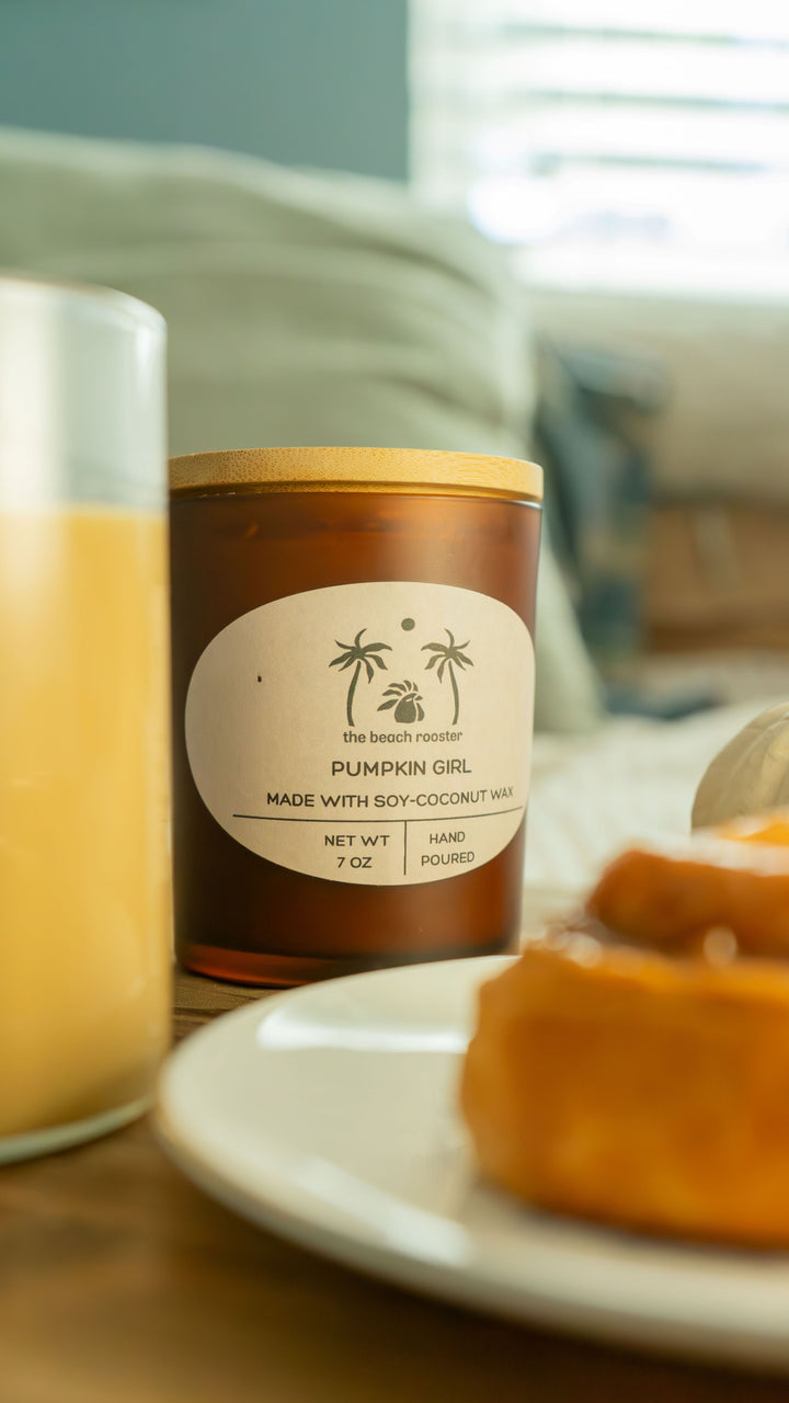 7oz frosted glass candle
