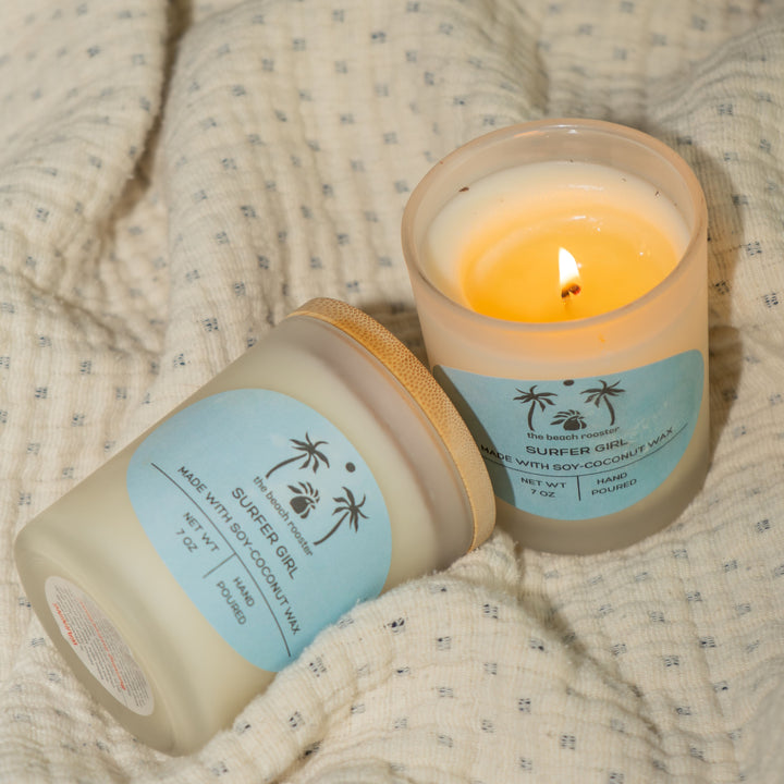 7oz frosted glass candle