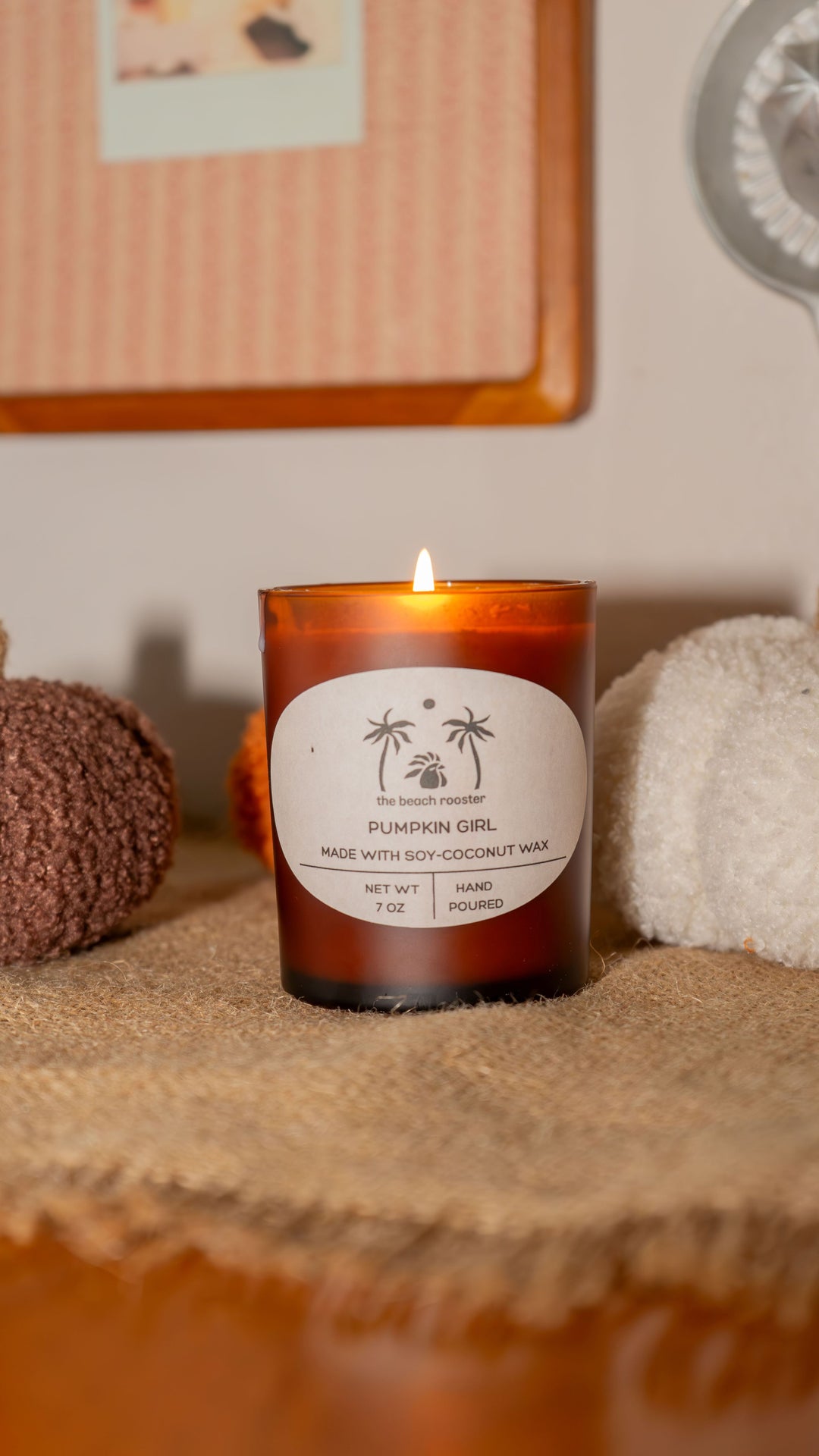 7oz frosted glass candle