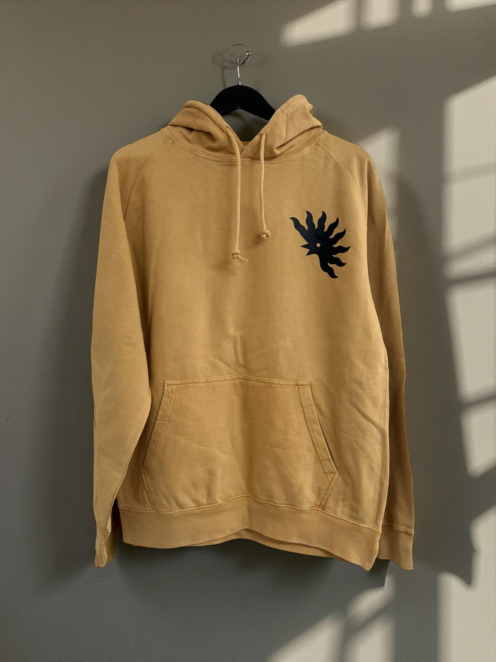 vintage wash sun rooster hoodie